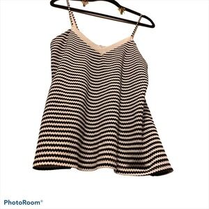 Zara white black print  tank Top